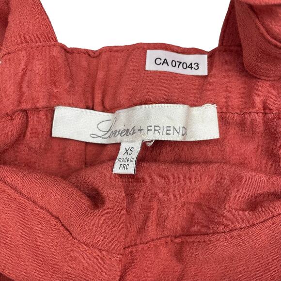 NWT LOVERS + FRIENDS Tiered Blouse Sz XS Rust - Picture 5 of 5